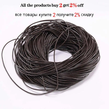Genuine Cow Leather Round Cord Durable Bracelet String - Smarsty
