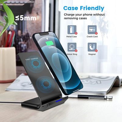 30W Qi Wireless Charger Stand Fast Charging Dock For Phones - Smarsty