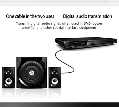 Coaxial Digital Audio RCA Cable for Superior Sound Quality - Smarsty