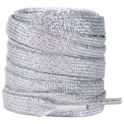 1Pair Fashion Glitter Shoelaces Colorful Flat Shoe laces for Athletic Running Sneakers Shoes Boot 1CM Width Shoelace Strings