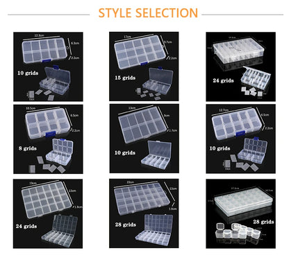 Adjustable Plastic Jewelry Storage Box with 10 Compartment Slots - Smarsty