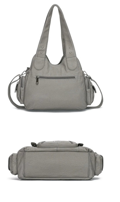 Angelkiss PU Leather Women Shoulder Bag Zipper Closure - Smarsty