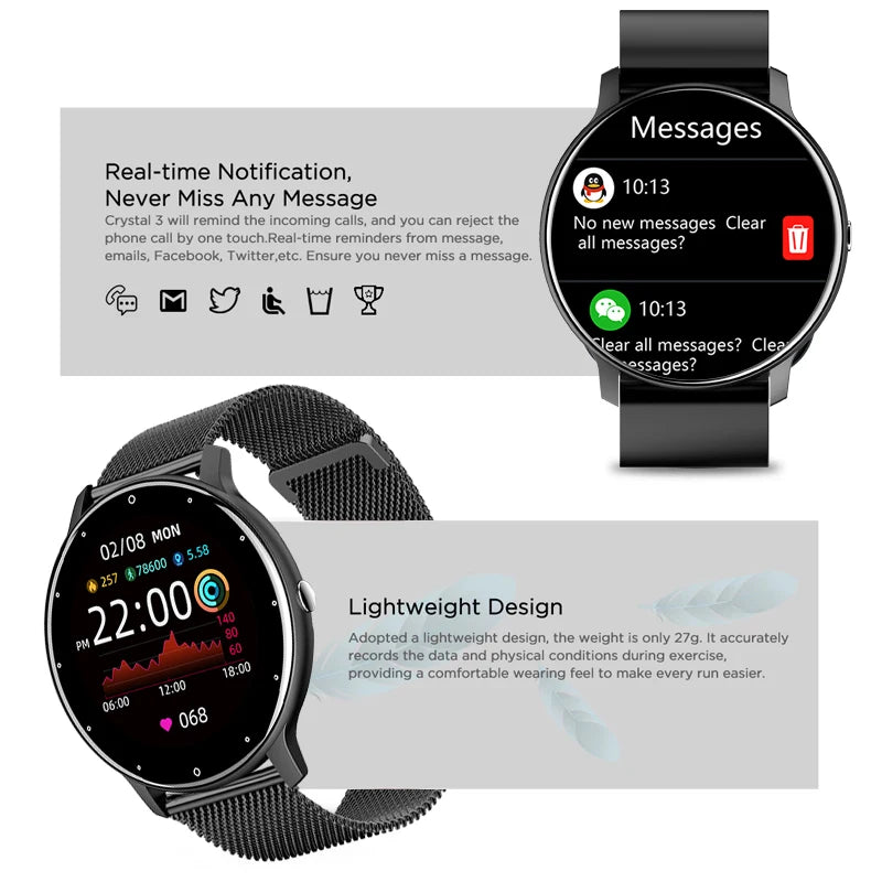 LIGE Smart Watch for Ladies with Full Touch Screen - Smarsty