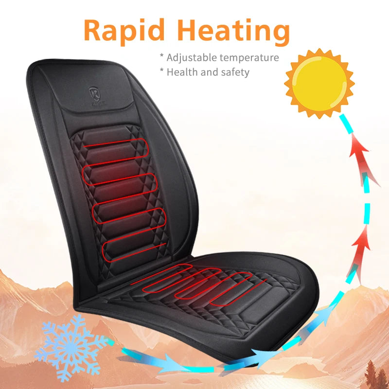 Heated Car Seat Cover 12V Warmth Pad For Winter Comfort - Smarsty