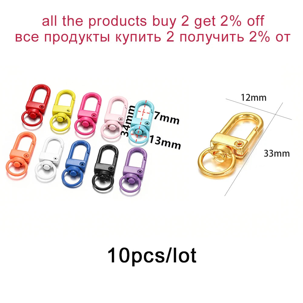 Rotating Lobster Clasps Gold Rhodium Secure 10pcs Pack - Smarsty