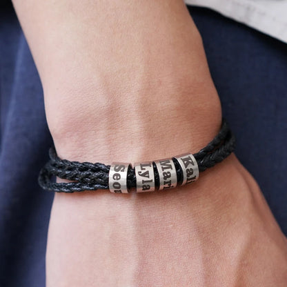 Customized Men Stainless Steel Braided Name Bracelet - Smarsty