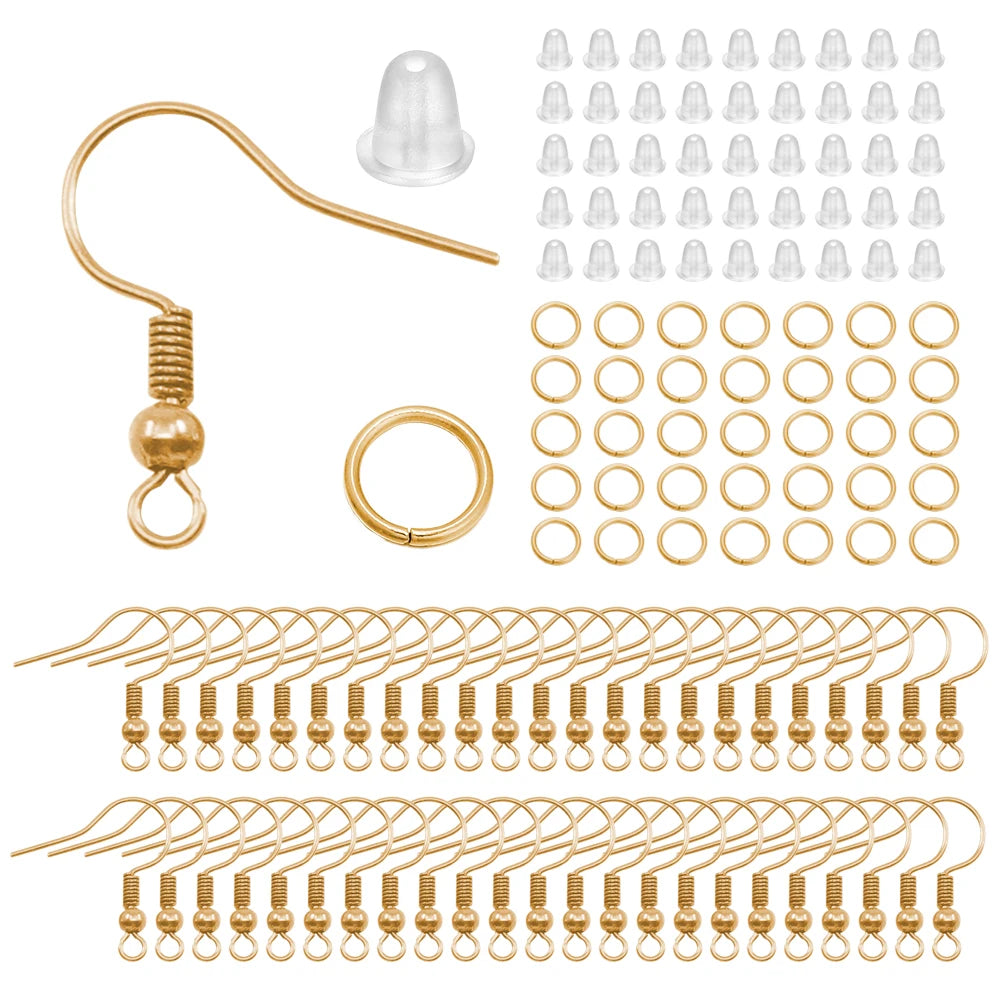 300Pc Hypoallergenic Earring Hooks Mix Color DIY Kit - Smarsty