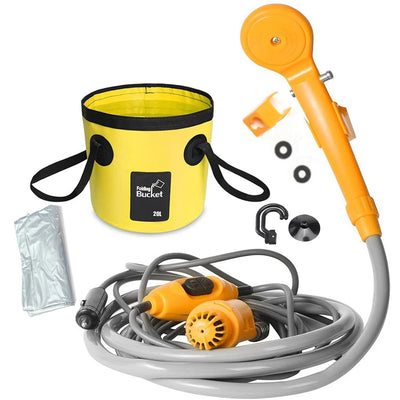 Portable Camping Shower Hiking Travel 12V Car Cigarette Lighter Outdoor Bath Shower of Plant Watering Car Cleaning Pet Bath Pump by Smarsty