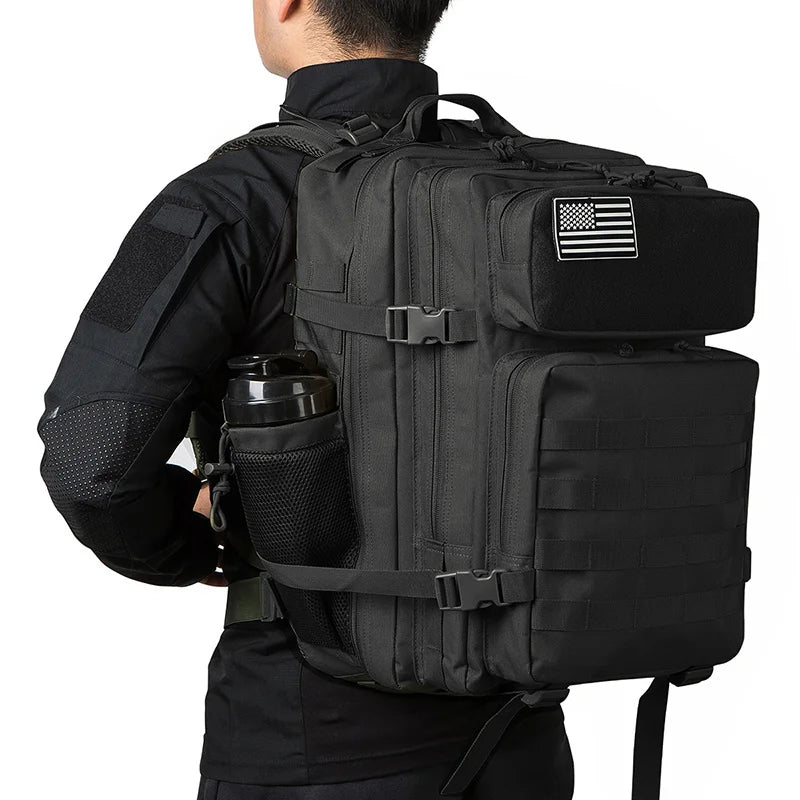 45L Tactical Backpack survival Bag Hunting MOLLE Backpack GYM For Men EDC Outdoor Hiking Rucksack Witch Bottle Holder - Smarsty