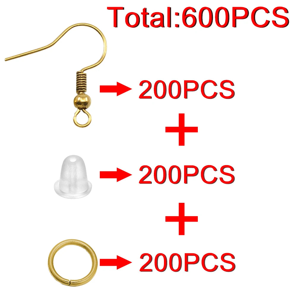 300Pc Hypoallergenic Earring Hooks Mix Color DIY Kit - Smarsty