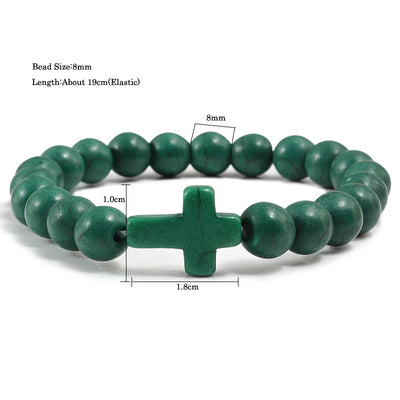 Fashion Jesus Cross Natural Stone Bracelets for Yoga - Smarsty