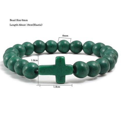 Fashion Jesus Cross Natural Stone Bracelets for Yoga - Smarsty