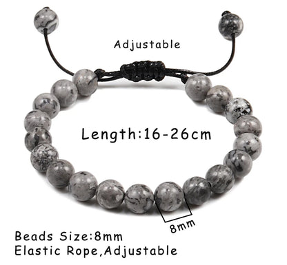 Adjustable 8mm Tiger Eye Beads Bracelet for Yoga Healing - Smarsty