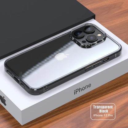 Luxury Tempered Glass Clear Case For iPhone 16 15 14 12 13 Mini 11 Pro XS Max X XR 15 7 8 16Plus SE Transparent Hard Case Fundas