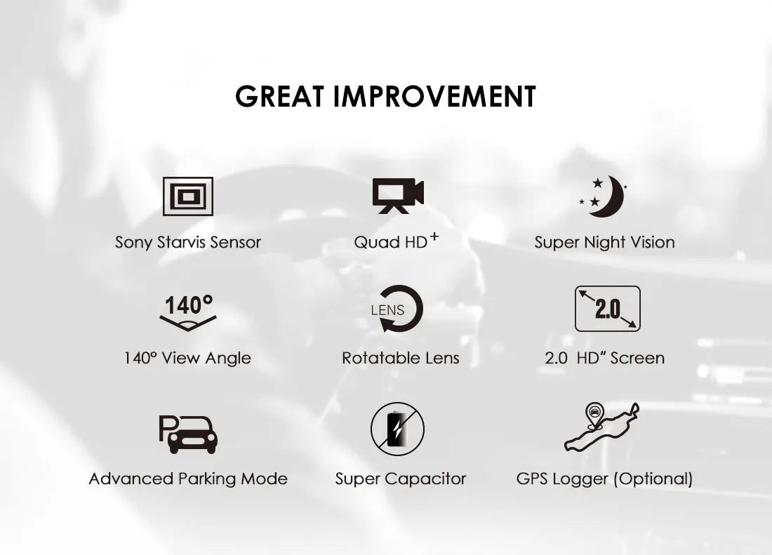 2K Car Dash Camera With Night Vision And Parking Mode - Smarsty