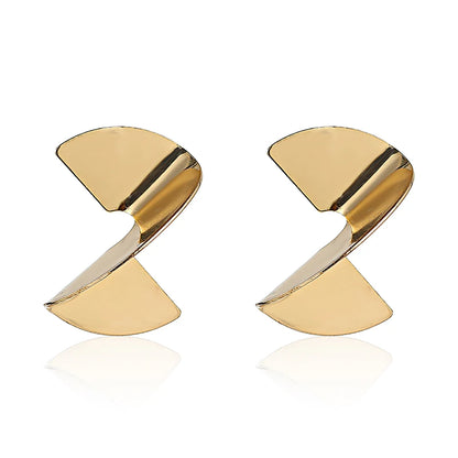 Gold Metal Drop Earrings with Irregular Heart Design for Women - Smarsty