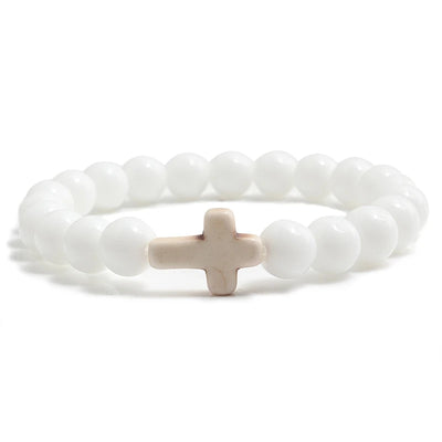 Fashion Jesus Cross Natural Stone Bracelets for Yoga - Smarsty