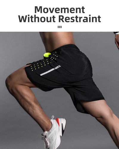 ROCKBROS Running Shorts Unisex Clothing Exercise Gym Shorts Spandex Jogging Fitness Breathable Cycling Outdoor Sports Asian Size - Smarsty