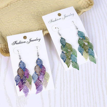 Bohemian Style Nine Leaf Drop Earrings for Women Gifts - Smarsty