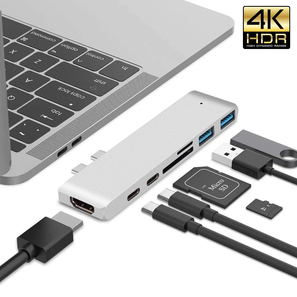 Usb C Hub Hdmi 4K Multiport Adapter Alongside Sd Reader