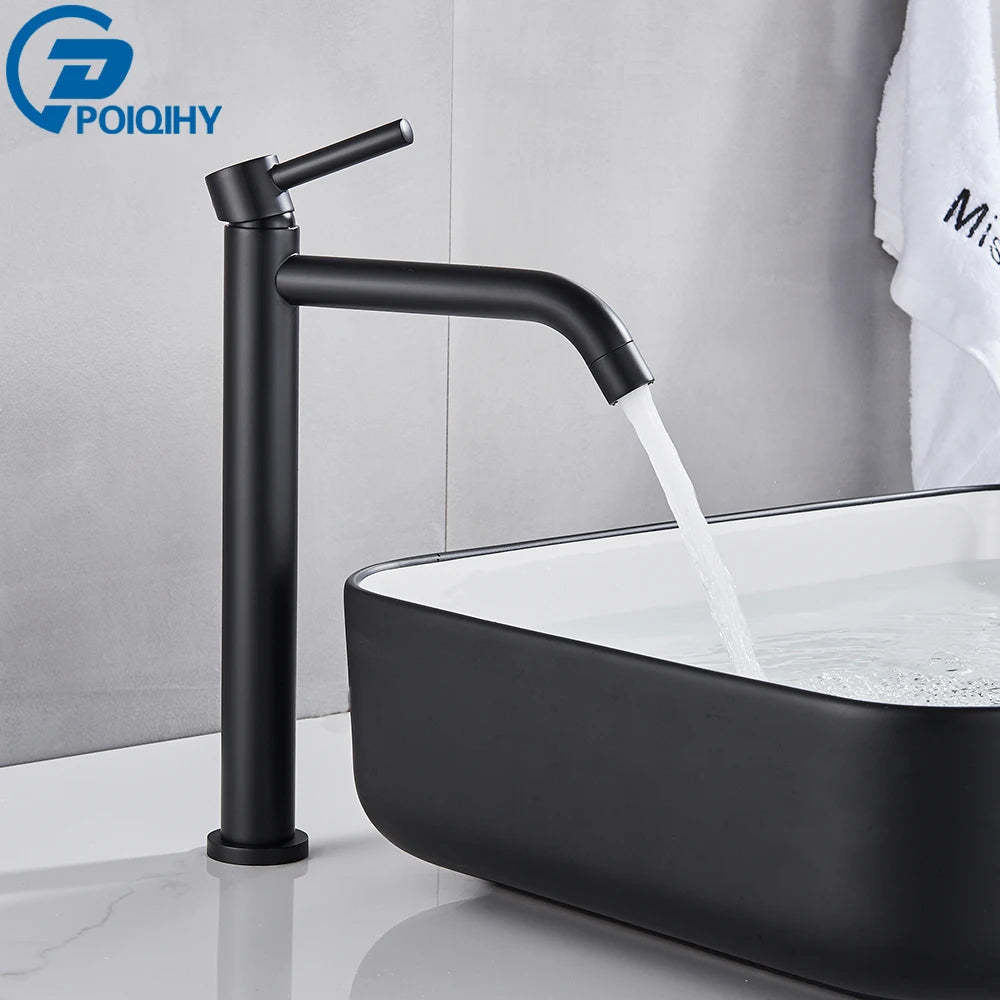 Brushed Gold Bathroom Faucet Hot Cold Water Mixer - Smarsty