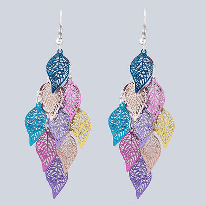 Bohemian Style Nine Leaf Drop Earrings for Women Gifts - Smarsty