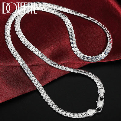 Sterling Silver Side Chain Necklace and Bracelet Set - Smarsty