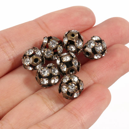 50pcs AB Color Metal Crystal Rhinestone Beads for Jewelry Making - Smarsty