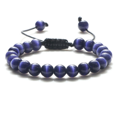Adjustable 8mm Tiger Eye Beads Bracelet for Yoga Healing - Smarsty