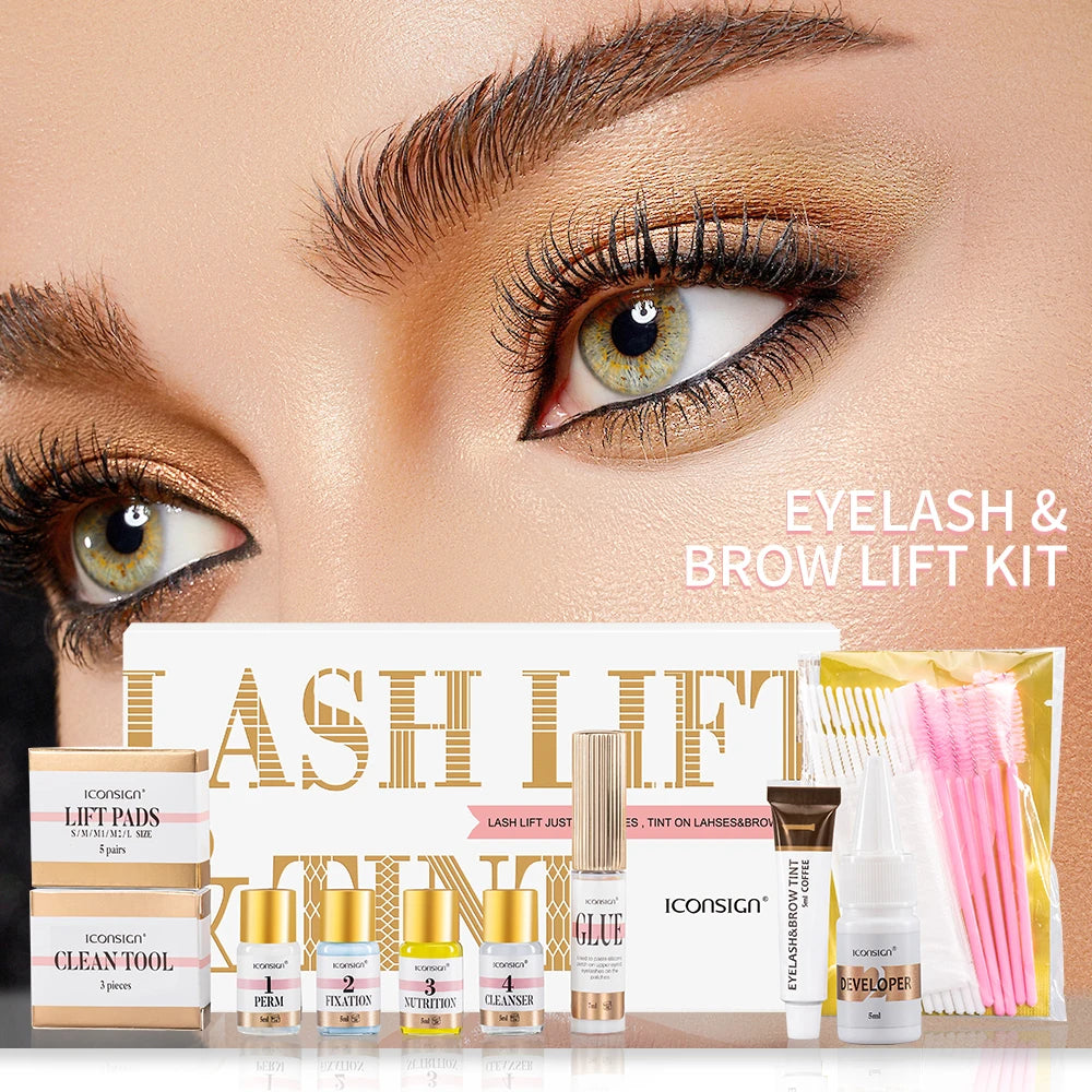 ICONSIGN Lash Lift and Tint Kit Professional Eyelash Lifting Tint Brow Lamination Dye Eye Makeup Tools