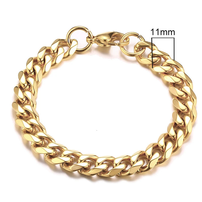 Vnox Men's Stainless Steel Cuban Link Chain Bracelet - Smarsty