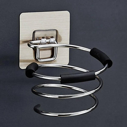 Wall Mounted Hair Dryer Holder Stainless Steel Organizer - Smarsty
