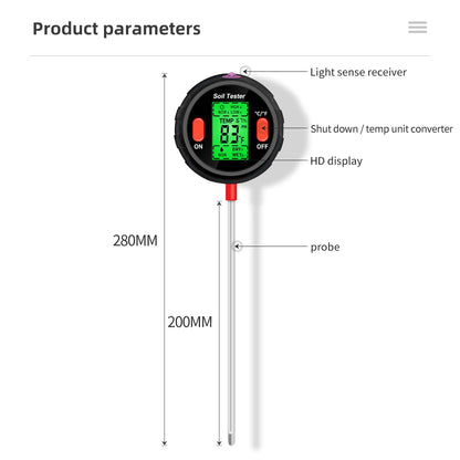 5 in 1 Soil Tester with Digital Readings for Garden Care - Smarsty