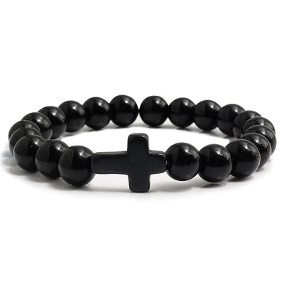 Fashion Jesus Cross Natural Stone Bracelets for Yoga - Smarsty