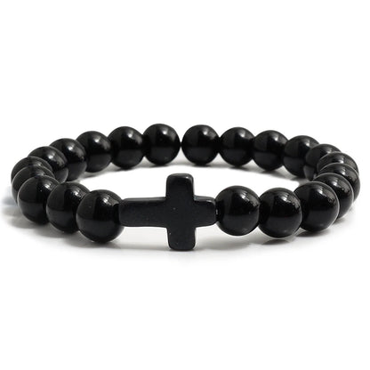 Fashion Jesus Cross Natural Stone Bracelets for Yoga - Smarsty