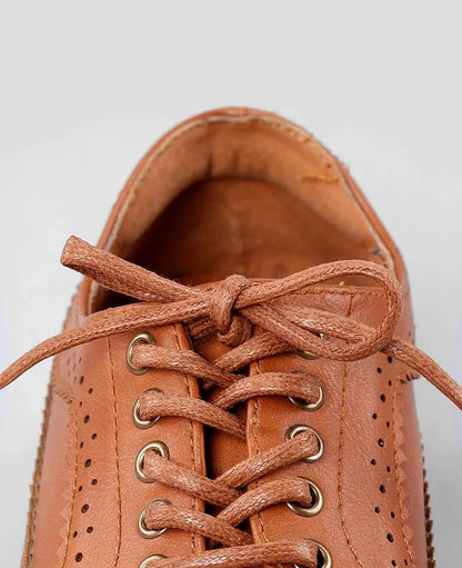 1Pair Cotton Waxed Shoelaces Round Oxford Shoe laces Boots Laces Waterproof Leather Shoelace Length 60/80/100/120/140/180cm - Smarsty