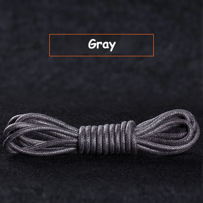 1Pair Cotton Waxed Shoelaces Round Oxford Shoe laces Boots Laces Waterproof Leather Shoelace Length 60/80/100/120/140/180cm - Smarsty