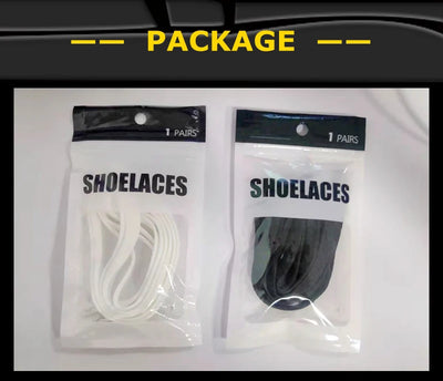 1 Pair Black White Shoe Laces Flat Double Woven Anti-slip Polyester Shoelaces Sports Casual White Shoes Classic Shoelace - Smarsty