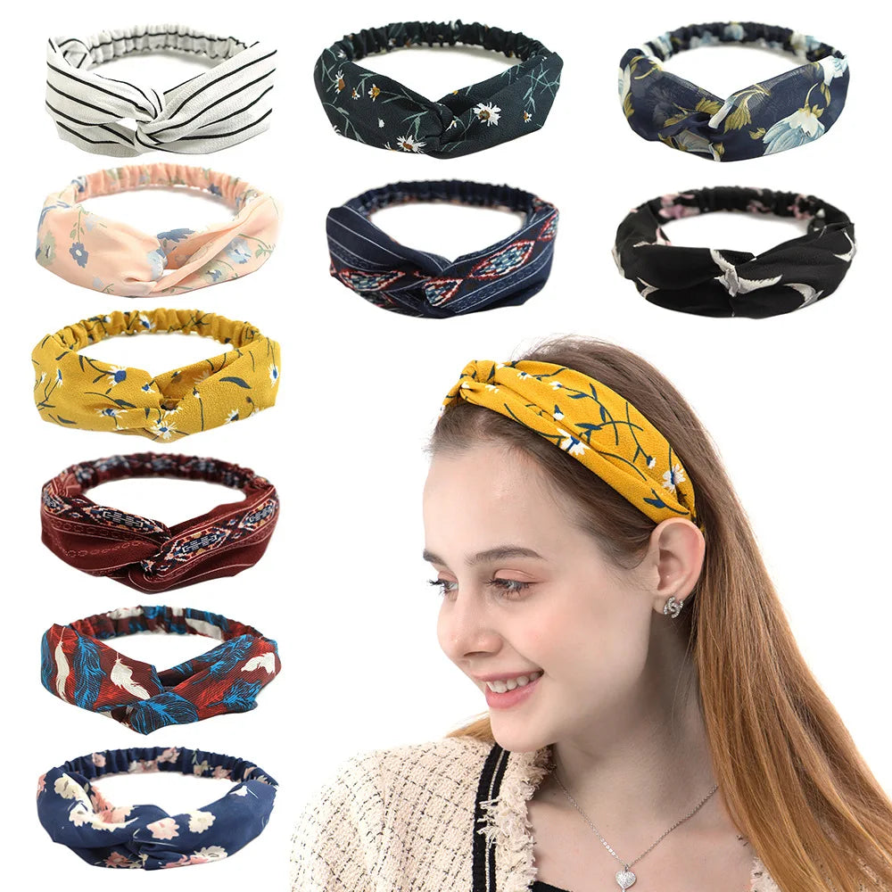 Bohemian Print Cashmere Headbands For Women Vintage Comfort - Smarsty