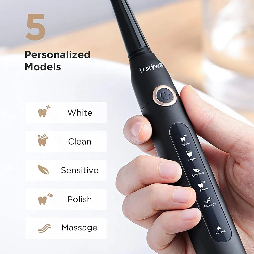 Fairywill FW507 Electric Sonic Toothbrush with Travel Case - Smarsty