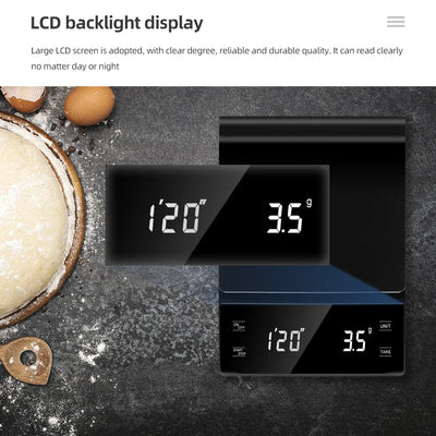 Digital Coffee Scale with Timer and LCD Display - Smarsty