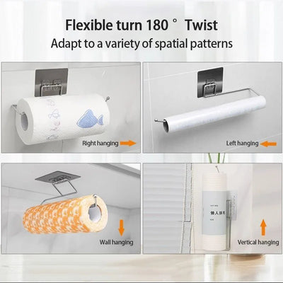1/2pcs Hanging Toilet Paper Holder Roll Paper Holder Bathroom Towel Rack Stand Kitchen Stand Paper Rack Home Storage Racks by Smarsty