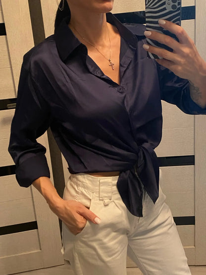 Autumn Fashion Button Up Shirt Spring Vintage Blouse Women White Lady Long Sleeves Female Loose Streetwear Shirts Design Tops - Smarsty