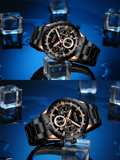 Curren Men's Waterproof Business Watch with Blue Dial - Smarsty