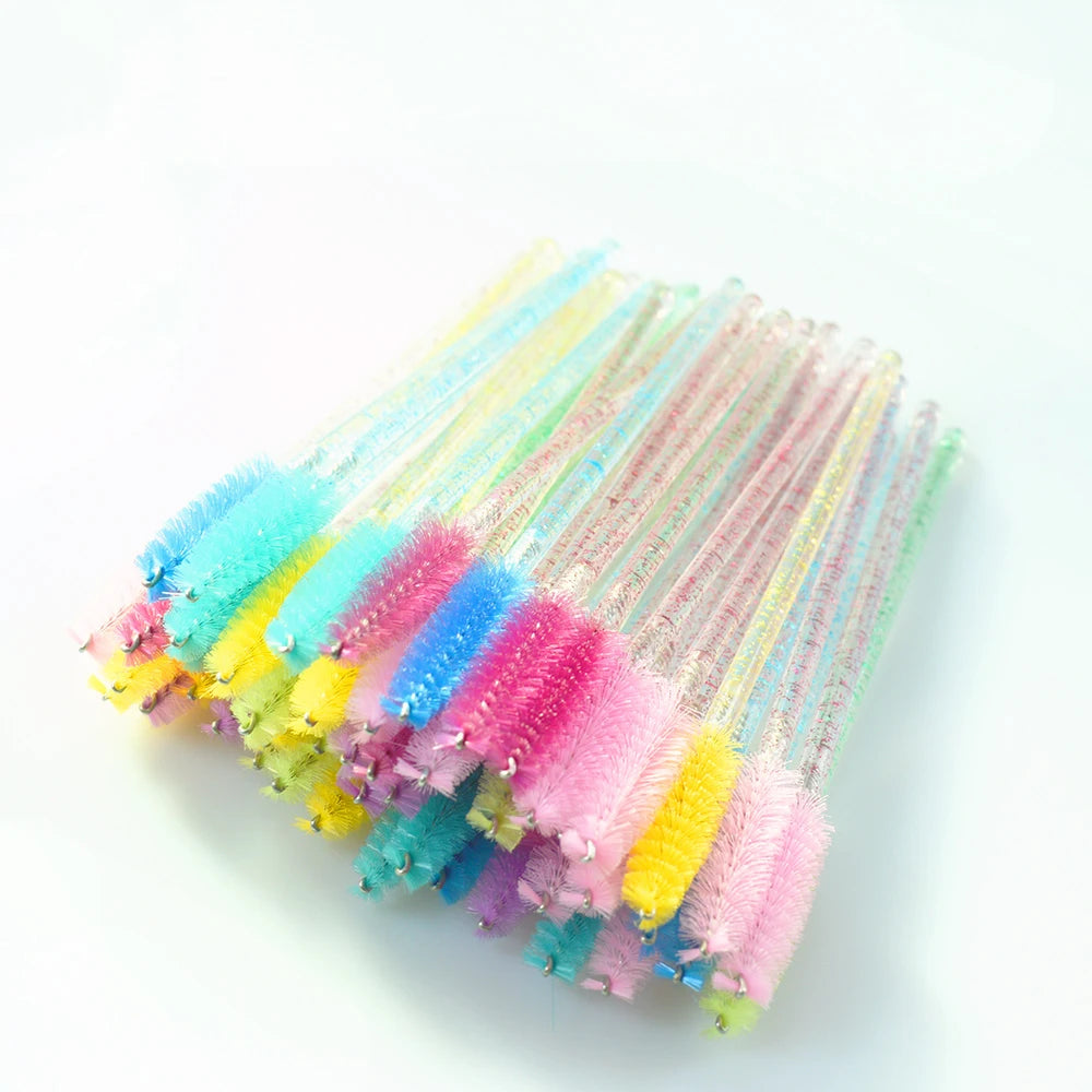 QSTY 50pcs Disposable Eyelash Brush Applicators in 6 Colors - Smarsty