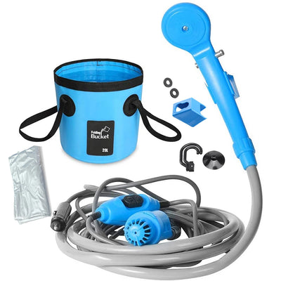 Portable Camping Shower Hiking Travel 12V Car Cigarette Lighter Outdoor Bath Shower of Plant Watering Car Cleaning Pet Bath Pump by Smarsty