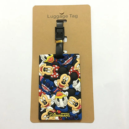 Cute Mickey and Minne Luggage Travel Accessories Tag Silica Gel Suitcase ID Addres Holder Baggage Boarding Tag Portable Label - Smarsty