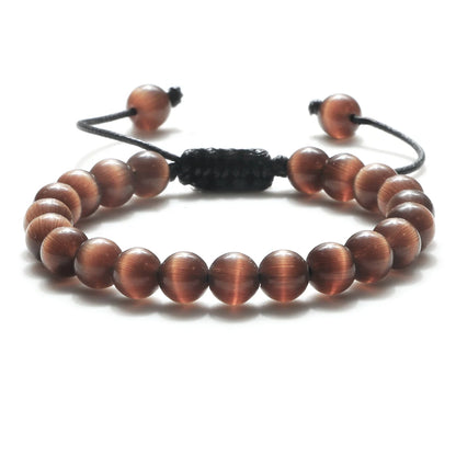 Adjustable 8mm Tiger Eye Beads Bracelet for Yoga Healing - Smarsty