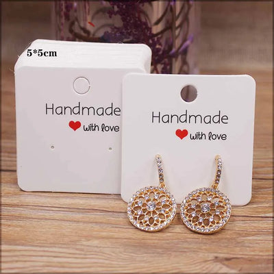 Handmade Paper Earring Cards Pack of 50 Ideal for DIY Jewelry - Smarsty