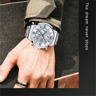 Luxury Stainless Steel Quartz Watch for Men - Smarsty